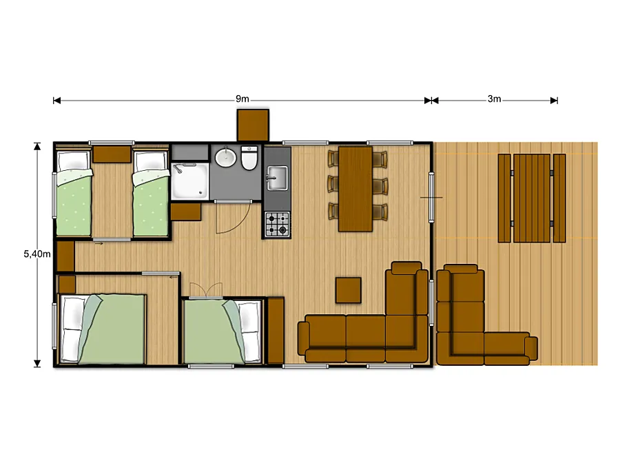 Plattegrond Fun Lodge wit