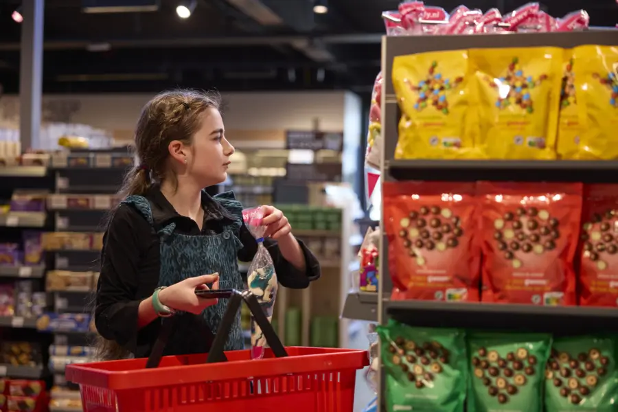 Super Markt meisje snoepjes MR