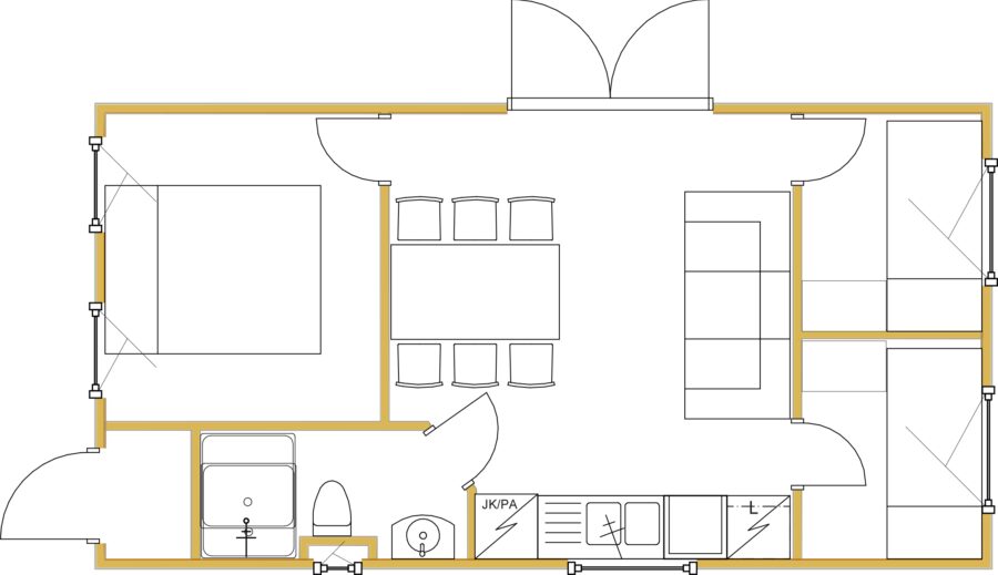 Plattegrond Chalet nieuw in 2025